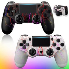 Hittoliy 플레이스테이션 조이스틱 PS5 컨트롤러 PS4 Pro Slim용 히톨리 2팩 무선 1000mAh 배터리 더블 쇼크 6축 모션 센서 오디오 Playstation