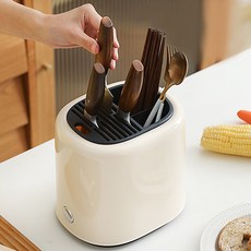 무타공마켓 모던파스텔 13구 칼꽂이 수저통겸용 분리형, 버터옐로우, 1개