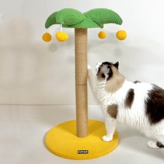 펫카 고양이 수직 스크래쳐 장난감 야자수 CTS-14, 옐로우