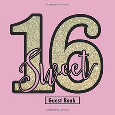 달콤한 16 방명록 : 메시지 기념품 이정표 생일 축하 메모리 가족과 친구가 쓸 수있는 빈 줄이 그어진 일, 단일옵션