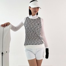 앙뜨골프 여성골프웨어 냉감 쿨링 스판 메쉬 조끼 필드룩 라운딩룩