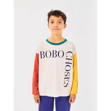 [BOBO CHOSES] 보보쇼즈 24FW 키즈 티셔츠 Bobo Choses Square Color Block T-shirt B224AC014 - 보보쇼즈