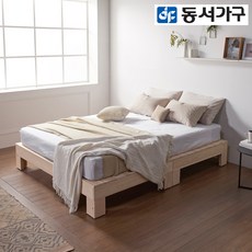 동서가구 에리 히노끼 편백나무 100% 프레임 평상형 원목 침대 싱글 S+본넬 매트리스 DF640331, 내추럴