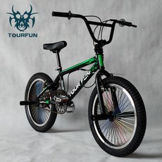 프리미엄 BMX 20인치 묘기 자전거 B, 블랙그린