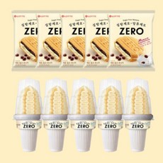 롯데 제로 밀크 모나카 5개 + 밀크 소프트콘 5, 140ml