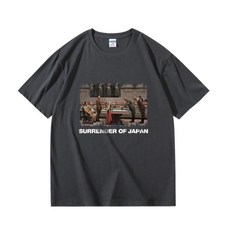 새로운 100 면 남성 느슨한 반팔 티셔츠 일본 항복 인쇄 남녀 커플을위한 모든 경기 슬림 룩 유행