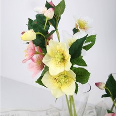 [마쉬매리골드]조화 고속터미널꽃시장 크리스마스로즈 장미조화 53cm, YELLOW (NA705142)