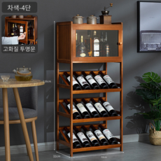 와인 진열장 거치대 우드 렉 나무 진열장 3단 4단, 1개, 월넛3단