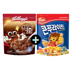 시리얼 2종 켈로그 첵스초코 570g 1개 + 포스트 콘푸라이트 600g 1개 - 오그레