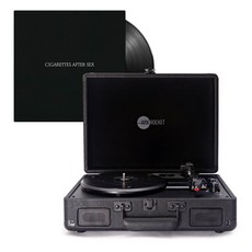 Arkrocket 휴대용 레코드 플레이어 LP 턴테이블, 딥블랙 + 애프터이펙트 스모크 레코드 국내 스팟, 딥블랙 + 애프터이펙트 스모크