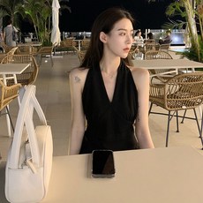 여성비치웨어 원피스 롱 나시 여름 햅번풍 휴양지룩 비치