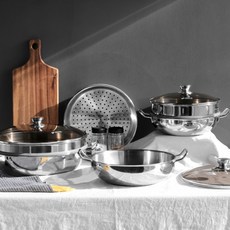 키친아트 스텐 찜기 찜솥 스텐찜냄비 만두찜기 대게찜기 가정용 업소용 통3중 마스터피스, 키친아트 스텐찜냄비 30CM