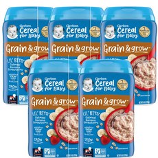 Gerber Grain & Grow 8개월 이상 유아용 오트밀 시리얼, 5개, 227g, 바나나딸기