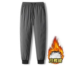 겨울 기모 허리 밴딩 트레이닝복 방풍 바지 발목 밴딩 등산 남성 팬츠 보온바지 방한, 1개, 16. 그레이 4XL
