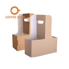 크라프트 컵캐리어 무지 2구, 100개입, 1개