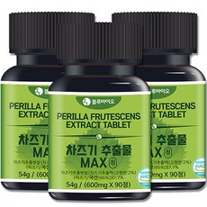 루테올린 차즈기 추출물MAX 100% 90정 600mg 국내산 차조기 추출분말, 54g, 3개