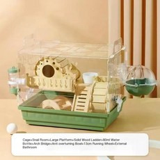 2층 햄스터 케이지 하우스 집 꾸미기 소형 애완 동물 대형 공간 아크릴 사육장, D. G-9pcs-woniu, 1개