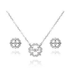 [스와로브스키 SWAROVSKI] 5397867 SPARKLING DANCE FLOWER 로듐 플래팅 목걸이 귀걸이 세트