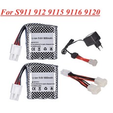 9.6 V 800mAh 리튬 이온 배터리 S911 912 9115 9116 9120 RC 자동차 몬스터 트럭 부품 v 16500 15C 충전기 세트, [07] 그린