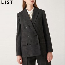 리스트 [리스트] 스트라이프 울블렌디드 더블 버튼 자켓