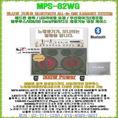 이동식노래방 올인원케이스 MPS-82WG(300W)/MPS-102WG(400W)/헤드폰 출력/블루투스 지원/무선마이크 포함/금영 노래방-태진 노래방 고용/앰프 내장형 세트, MPS-82WG(8형 우퍼/300W출력)
