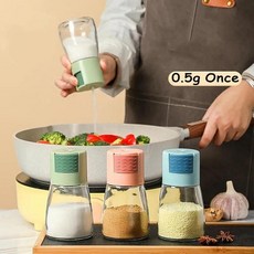 계량 소금 쉐이커 푸시 타입 디펜서 설탕 병 향신료 후추 쉐이크 항아리 캔 조미료, 1개