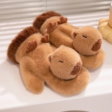 카피바라 귀여운 큰 동물 인형 Capybara 펭귄 봉제 장갑 모자 스카프 사이클링용 새해 가족 및 친구용, [01] about 23cm, [01] capybara gloves - 카피바라모자