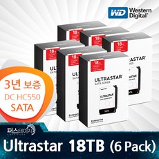 WD 18TB Ultrastar (DC HC550) WUH721818ALE6L4 패키지 (6 Pack) (3년 보증)