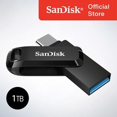샌디스크코리아 공식인증정품 USB 메모리 Ultra Dual Go 울트라 듀얼 고 Type-C OTG USB 3.2 SDDDC3 1TB, 블랙, 1개 1테라, 블랙