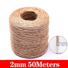 노끈 100% 코튼 마크라메 코드 로프 스트링 DIY 수제 벽걸이 천연 3mm 바느질 보헤미아 웨딩 홈 데코 1mm-10mm, [19] 2mm 50Meters, 1개