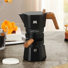 모카 포트 2컵 120ML 인덕션 가정용, 없 음, 블랙 + 여과지 100장