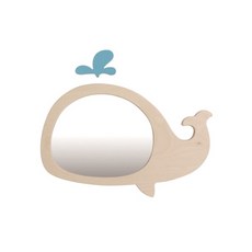 [BD-17] 앤스나무 자작나무안전거울-고래/아동용안전거울/어린이집유치원안전거울, 1개