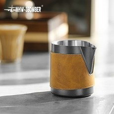 MHW-3BOMBER 핸들리스 스팀피쳐 밀크저그, 450ml, 실버, 1개