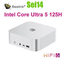 미니PC Beelink SEi14 AI 미니 PC 게이머 컴퓨터 인텔 코어 울트라 5 125H 윈도우 11 DDR5 32GB 1TB PCIe SSD 와이파이 6 BT5.2 데스크, 없음, 3) DDR5 32GB 1TB SSD - UK