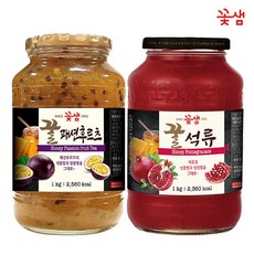 꽃샘 꿀 패션후르츠차 1KG +꿀석류차 1KG (과일에이드)