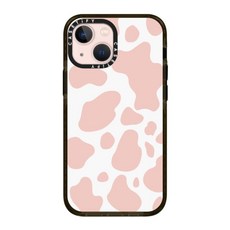 CASETiFY 아이폰 13 미니용 임팩트 케이스 - 양자리 모로스 스티커 클리어 블랙정품, Pink cow