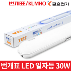 금호전기 번개표 LED 일자등 30W FS-570Y-30W-65K, 주광색