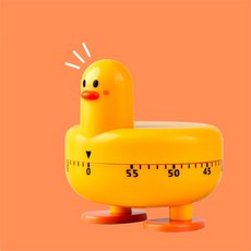 언니의추천 큐트 오리 쿠킹 주방 회전 타이머, 옐로우, 1개