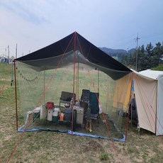 카키색 모기장 소형 중형 대형 차박용 야외용 캠핑용 대형 타프모기장 도킹텐트, 10인용이상(360cm×450cm×180cm)