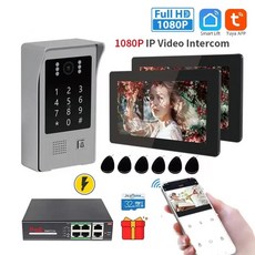 비디오 인터콤 스마트 투야 보안 와이파이 문짝 폰 코드 잠금 해, 1) P217B1M721B2-83-POE