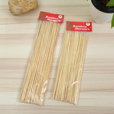 튼튼한 대나무 꼬치 스틱 바베큐 과일 시시 케밥 천연 25cm, 01 100 pcs