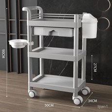 리어카미용사 수납봉투수납 카트미용 카트, 그레이