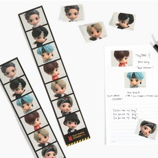 BTS 방탄소년단 7컷 포토 스티커 다이어리 노트 학용품 꾸미기 2매 세트