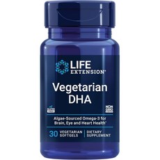 Life Extension 베지테리언 DHA 오메가3 DHA 30정, 1개