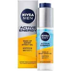 니베아 남성 액티브 에너지 웨이크업 인스턴트 이펙트 젤(50ml) 100% 천연 카페인을 함유한 남성용 페이스 크림 색의 징후에, 1