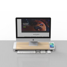 NEXT-MS3307W/고속 무선충전 심플 모니터 스탠드/최대 32형 거치가능/고밀도 MDF 재질/최적의 눈높이/PD 15W 고속 무선충전 탑재