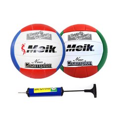 [마루몰]가성비 추천~메이크 배구공 블루+그린+보급형 볼펌프, 1개