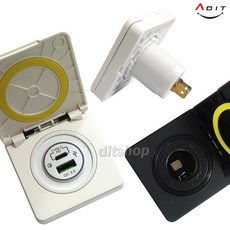 ADIT 안전커버 1구 시가 파워소켓 12V ~ 24V DC전용 USB 3.0 C타입 소켓, CF0383 - 검정, 1개