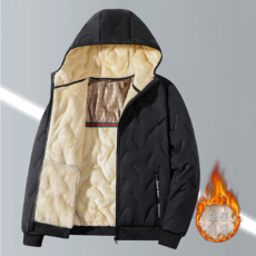 춘게엘 (M~7XL) 남성 겨울 그래핀 보온 기모패딩 도톰 캐시미어 바람막이 후드 기모 점퍼 dng134-2219 상품 이미지