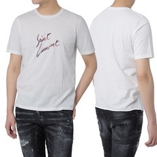 19SS 553438 YBCL2 8486 생로랑 로고 반팔